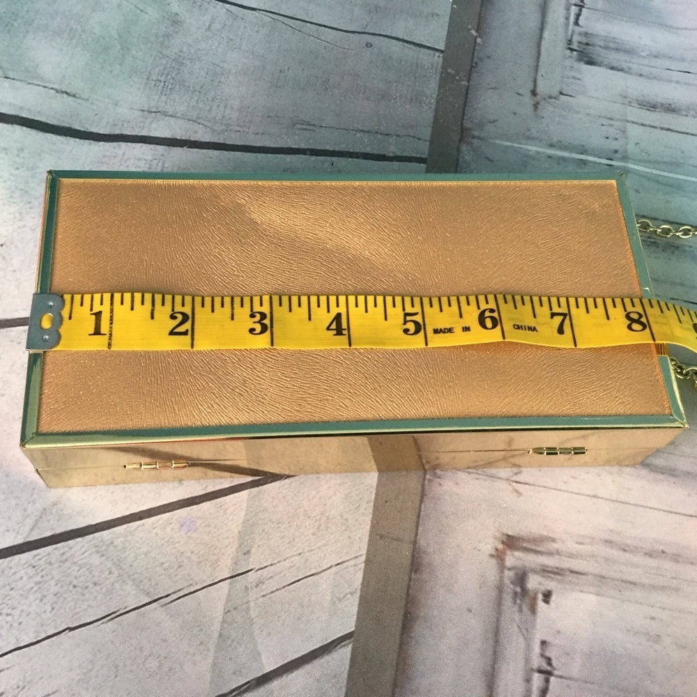 JustFab Gold Clutch with Elegant Flap Closure - Picture 5 of 8